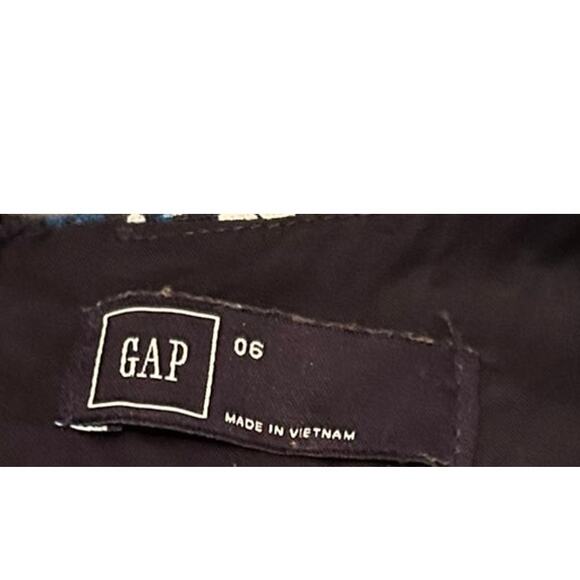 Gap Linen Cotton Fit Flare Blue Floral Sleeveless Summer Spring Dress Women Sz 6 - Picture 5 of 7